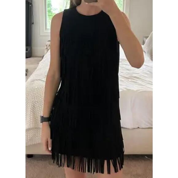 Forever 21 Black Fringe Party Dress size 2X - Picture 6 of 6